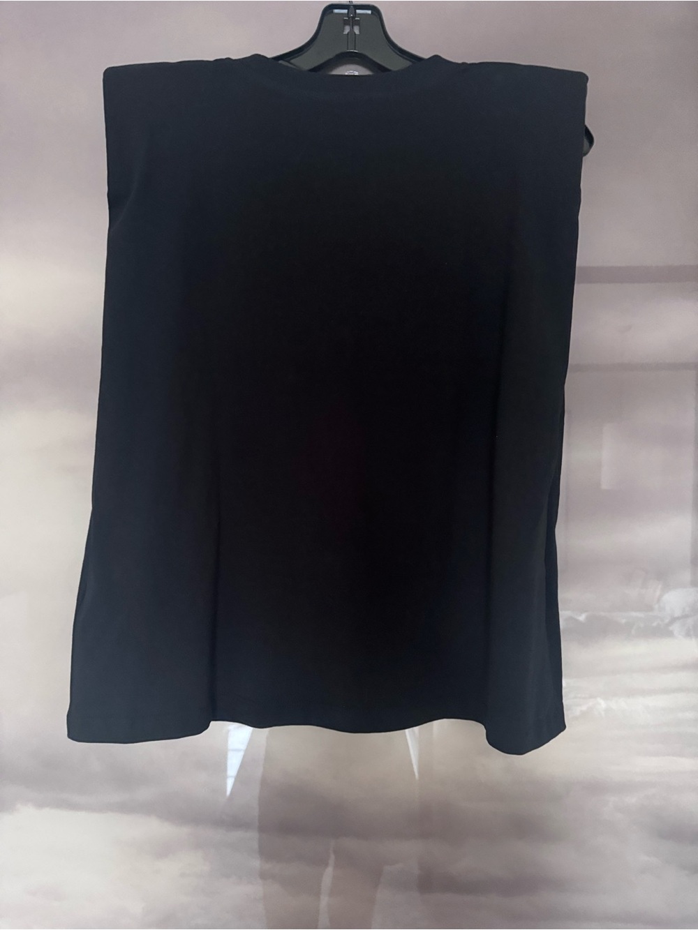 Zara Black Sleeveless Padded-Shoulder Top - Picture 4 of 5